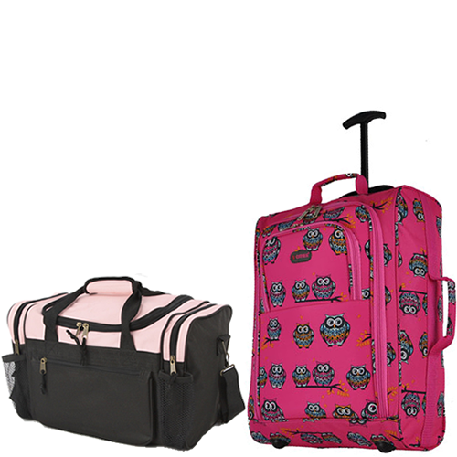 Priority Set 55x40x20cm & 40x25x20cm Owl Fuschia